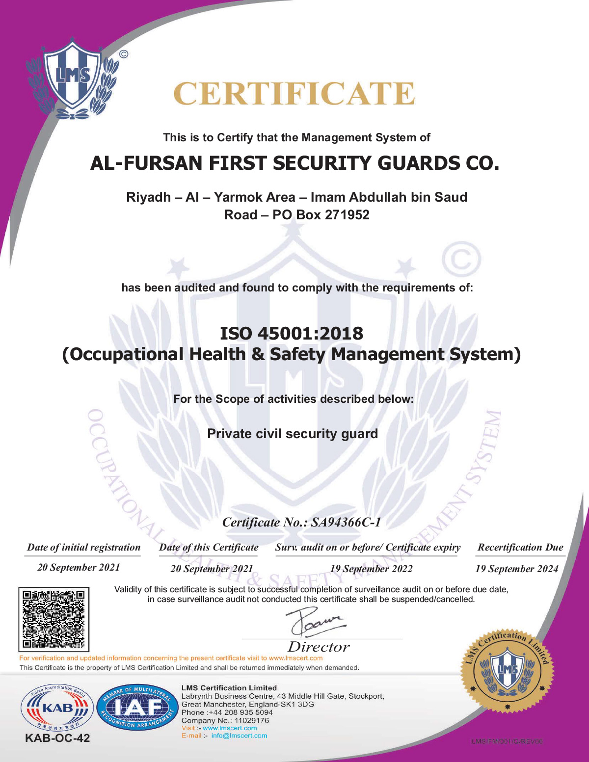 ISO 45001:2018